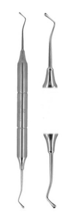 Amalgam instrument Romerowski, hollow handle, double-ended, ? 2.0 / 2.5 mm, 18 cm